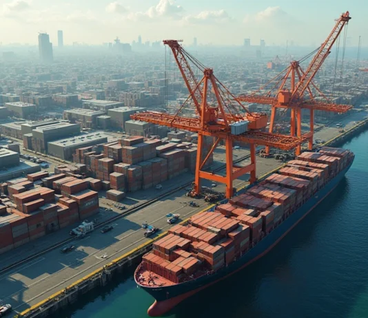 Porto de Rio Grande: História, Importância e Desenvolvimento Um grande navio atacado num porto.