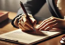 Prefeita de Rio Grande Protocola Medidas para Fortalecer a Santa Casa Close em uma planilha com um documento sendo assinado por mãos femininas empunhando uma caneta elegante. O documento está sobre uma mesa de escritório.