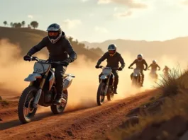 Imagem de motos fazendo trilha de areia.